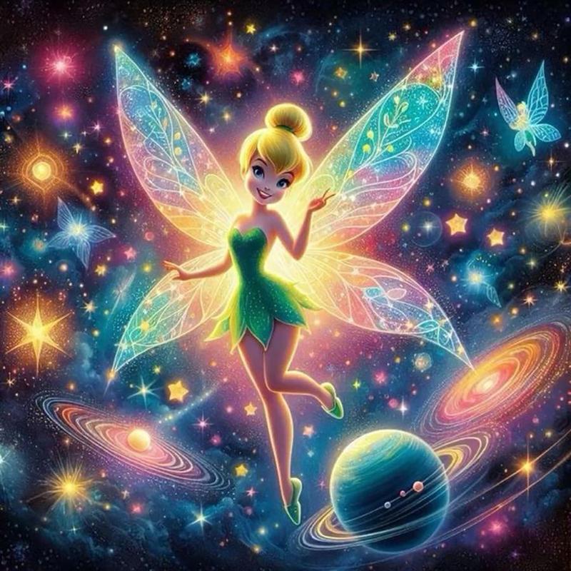 Cartoon Fairy Pattern DIY Diamond Arts Colorful Painting Kit without Frame, DIY 5D Diamond Arts Colorful Painting Kit, Wall Art Decor for Home Living Room Bedroom