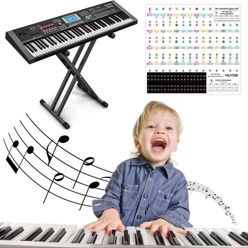 Bold Letters Piano Stickers, 1 Count Piano Keyboard Stickers, Removable Note Label Stickers For Beginners & Kids