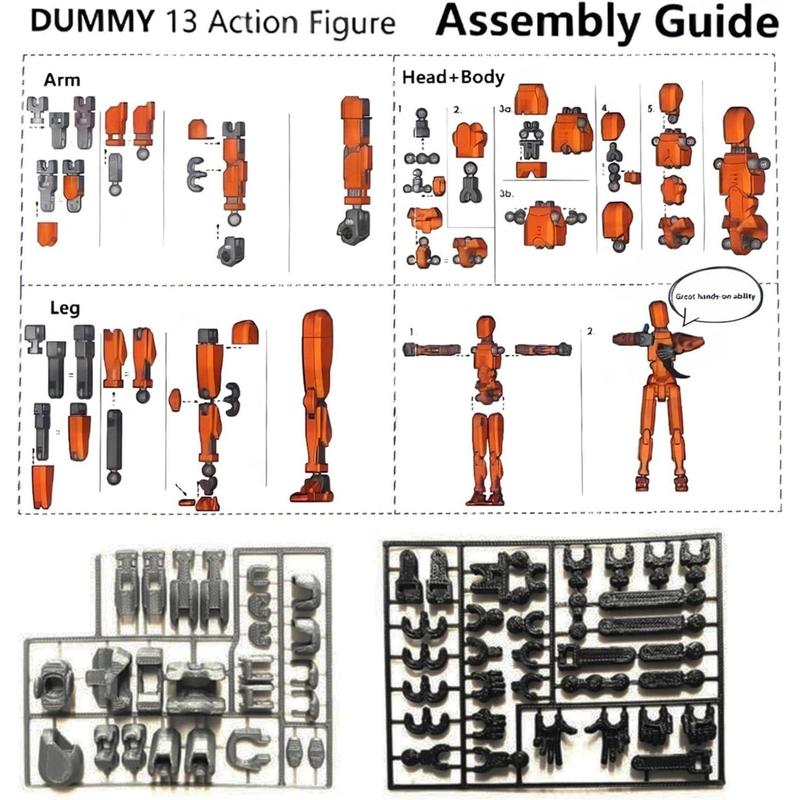 16 New Colors 2024 DIY T13 Lucky Puppet Joints Can Move DIY Doll Generation Dummy Doll DIY Body  Decompression Tabletop Display