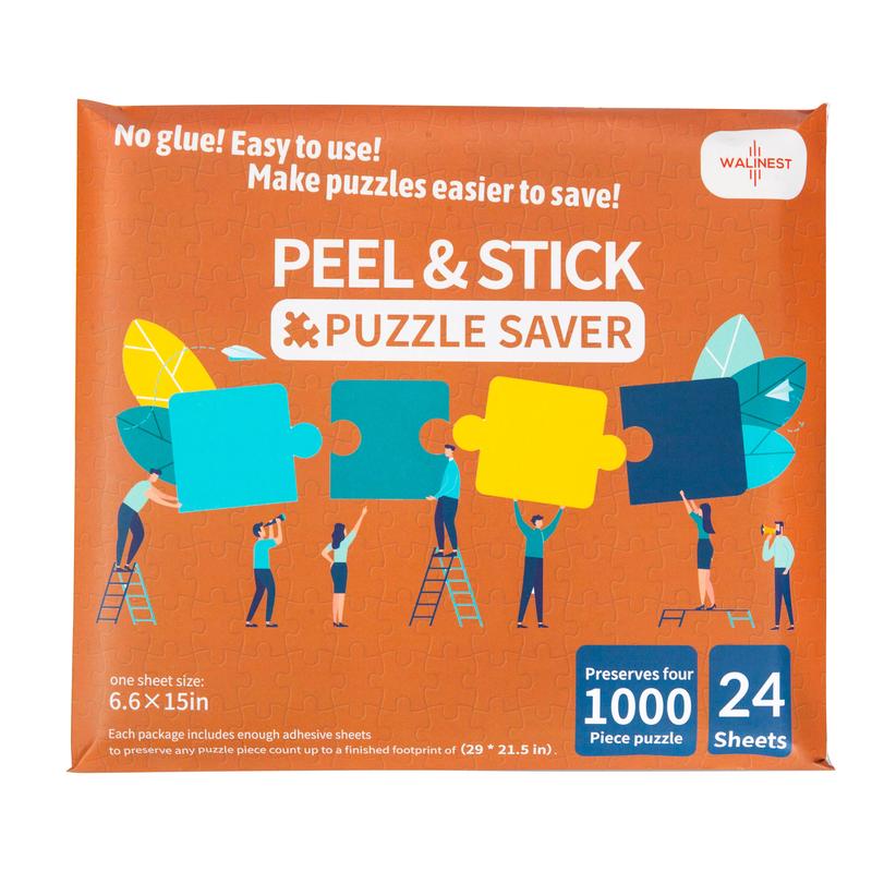 24 Glue Sheets Puzzle Saver, Puzzle Glue and Frame, No Mess Puzzle Saver Kit for Large Puzzles - Puzzle Glue Sheets to Preserve Finished Puzzle Save 4 x 1000 Piece Puzzles for Adults - WALINEST