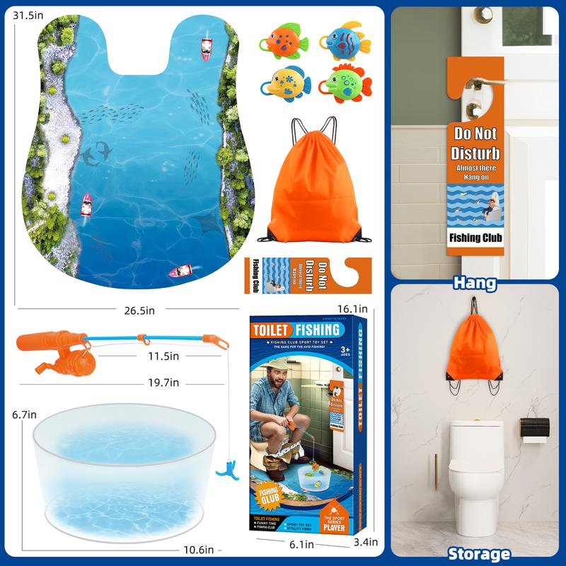 Kaelinda Toilet Fishing Funny Gifts for Men - White Elephant Gifts Potty Fisher to Kill Time, Bathroom Fishing Novelty Gag Gifts for Men Dad Husband Adults, Prank Joke Dad Gifts