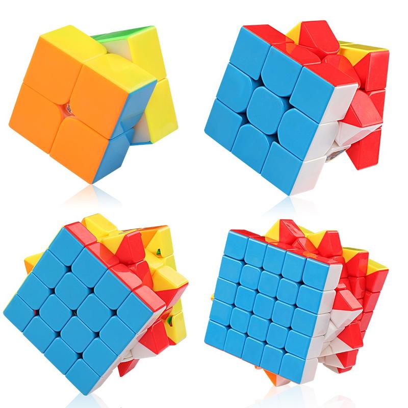 D-FantiX Speed Cube Set, Meilong MF2S 2x2 MF3S 3x3 MF4S 4x4 MF5S 5x5 Stickerless Speed Cubes Bundle with Gift Box rubixcubegame rubik