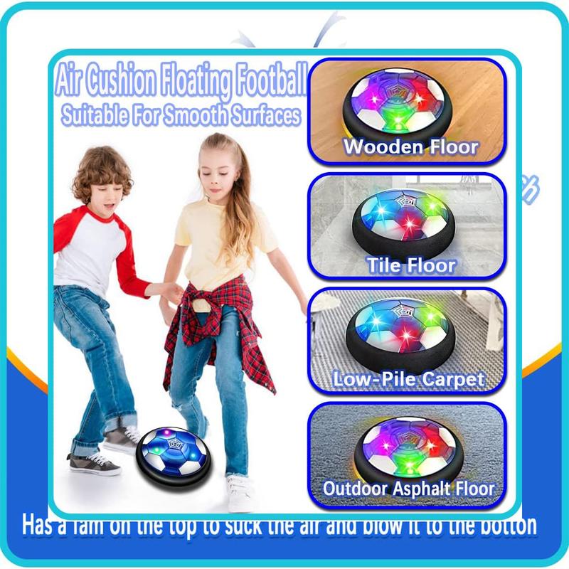 Hover Soccer Ball Rechargeable Floating with Led Lights Indoor Air Football Game Set