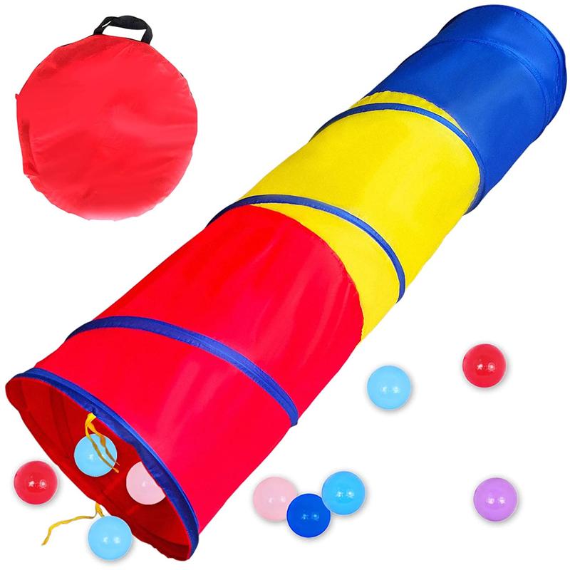 Vibrant Pop-Up Play Tunnel Tent for Kids, Children, and Pets - Indoor & Outdoor Fun (Red, Yellow, Blue) pit tunnel