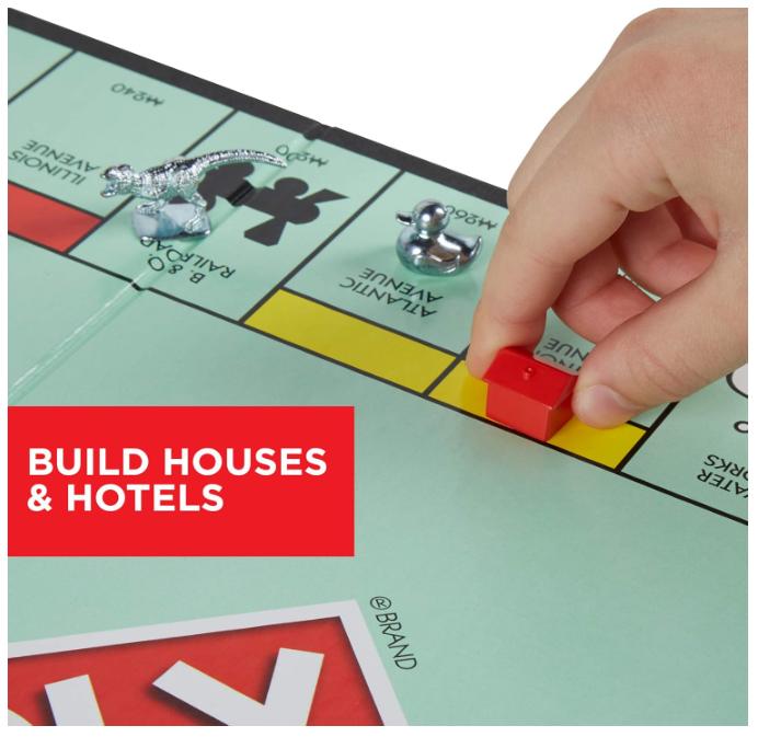 Monopoly Game, Family Board Games for 2 to 6 Players & Kids Ages 8 and Up, Includes 8 Tokens (Token Vote Edition)