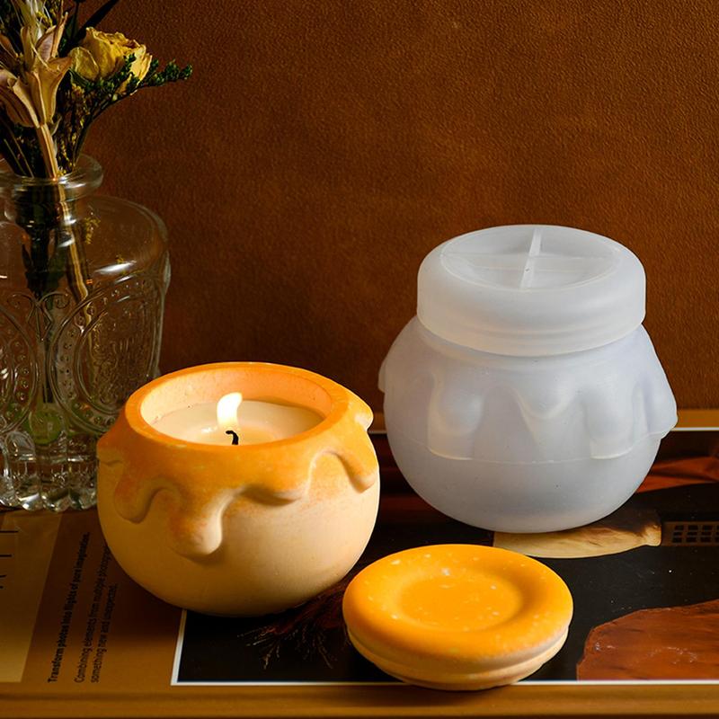 Honey Storage Tank Silicone Mold, 1 Count DIY Handmade Candle Cup, Gypsum Aromatherapy Crafts Mold, DIY Candle & Soap Making Supplies