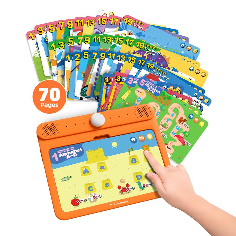 Think Academy Kids Learning Pad - 70 Themes [Black Friday Deal] to Learn Alphabet, Sight Words, Numbers, Preschool Learning, Educational Tablet Toy Gift for Ages 3-5