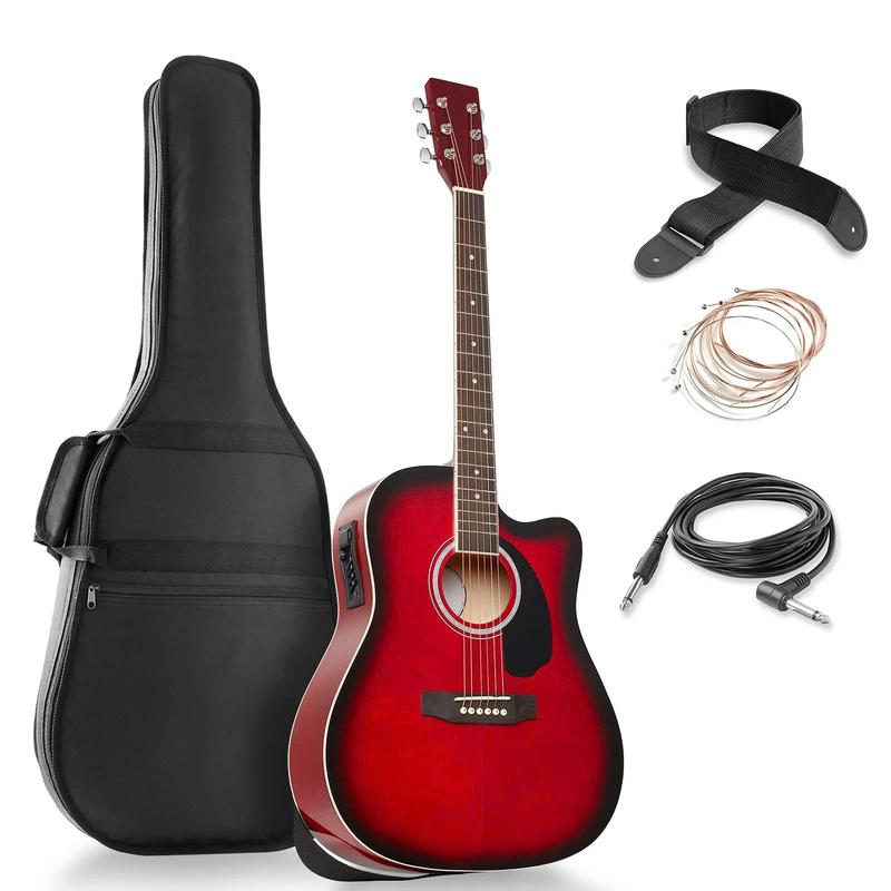 30-Inch Beginner Acoustic Guitar Starter Package, Black, Sunburst, Red, Natural, Brown, Blue - YOUTH MUSIC