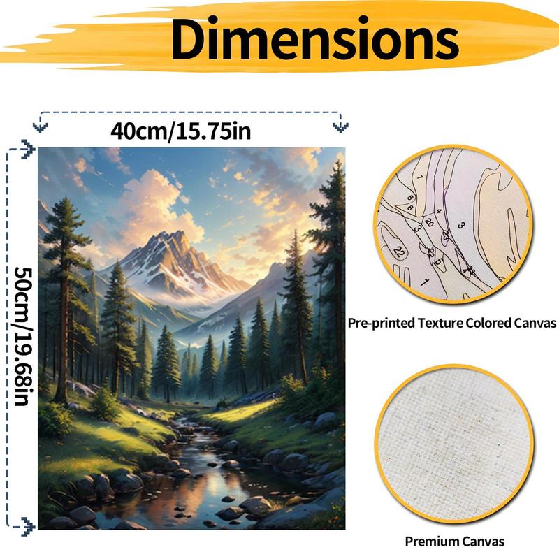 Landscape Pattern DIY Painting By Numbers Kit Without Frame, 1 Set DIY Paint By Numbers Kit, Wall Art Decoration for Home Living Room Bedroom