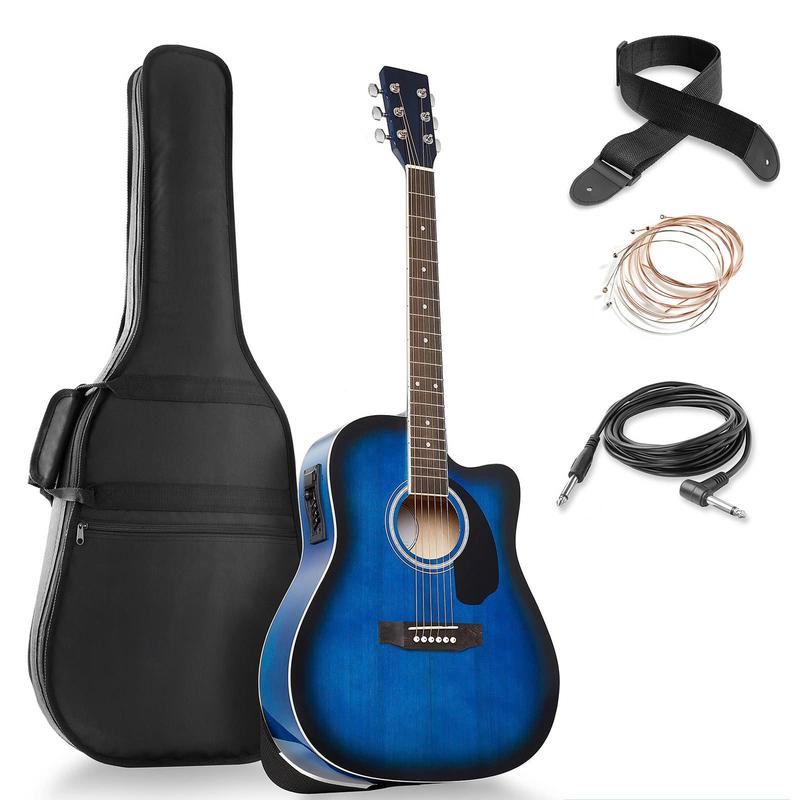 30-Inch Beginner Acoustic Guitar Starter Package, Black, Sunburst, Red, Natural, Brown, Blue - YOUTH MUSIC