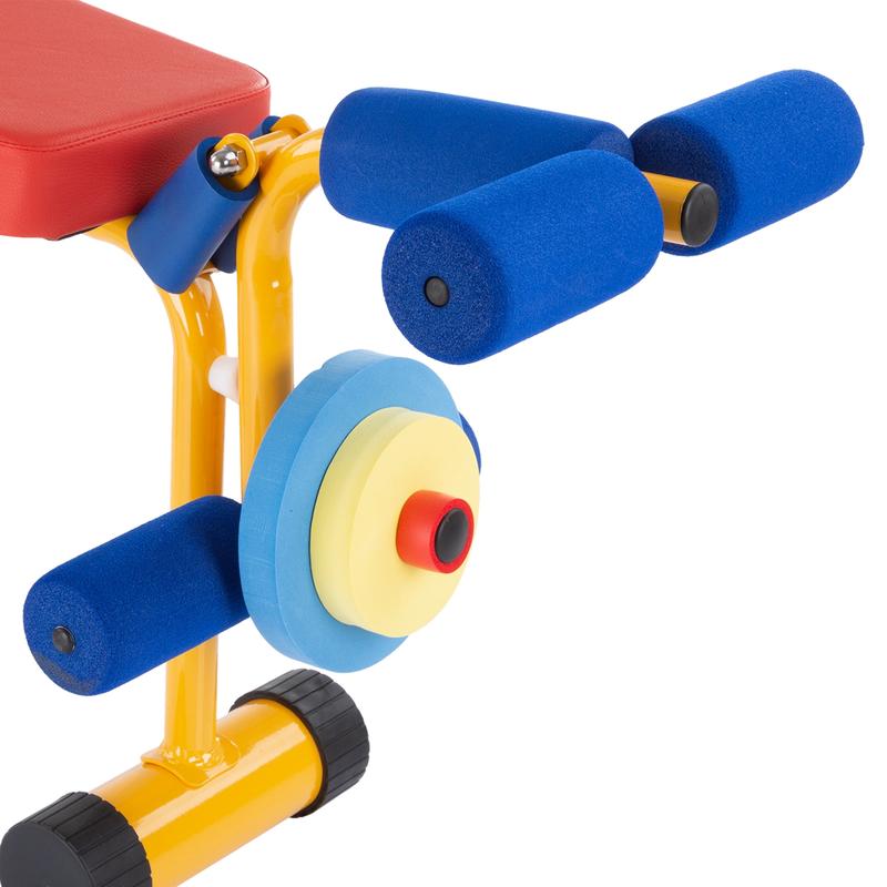 Hey! Play! Kids Weight Bench Set with Leg Press and Barbell for Ages 3 and Up