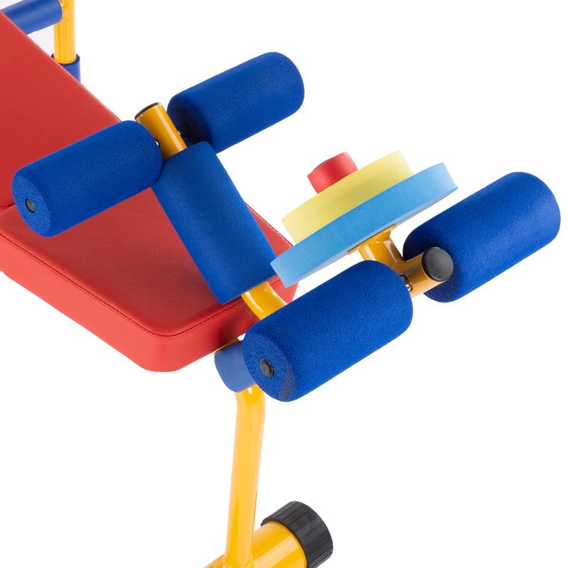 Hey! Play! Kids Weight Bench Set with Leg Press and Barbell for Ages 3 and Up