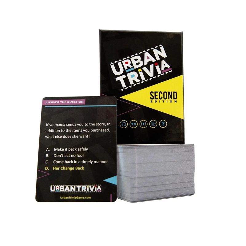 Urban Trivia Game 2nd Edition - Black Card Game for The Culture! Fun Trivia on Black TV, Movies, Music, Sports, & Growing Up Black! Great Trivia for Adult Game Nights and Family Gatherings