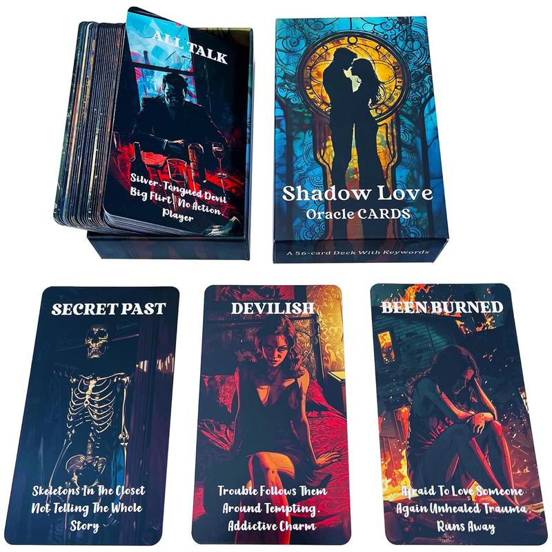 Shadow Love Oracle Cards: 56 Oracle Card Deck, Clarifying Love Situations to help you make informed decisions, divination tool for oracle reading, psychic reading, fortune, tarot cards