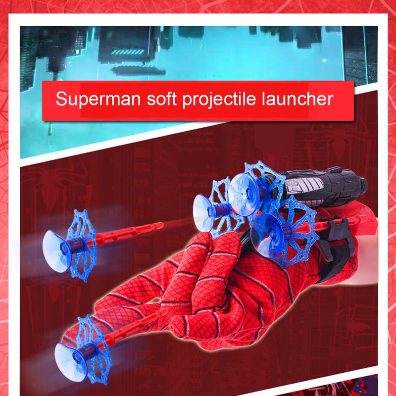 Spider Web Shooter Toy for Kids, Spider Gloves Launcher Cosplay Costume Props Party Supples Superhero Spider Role-Play Toy