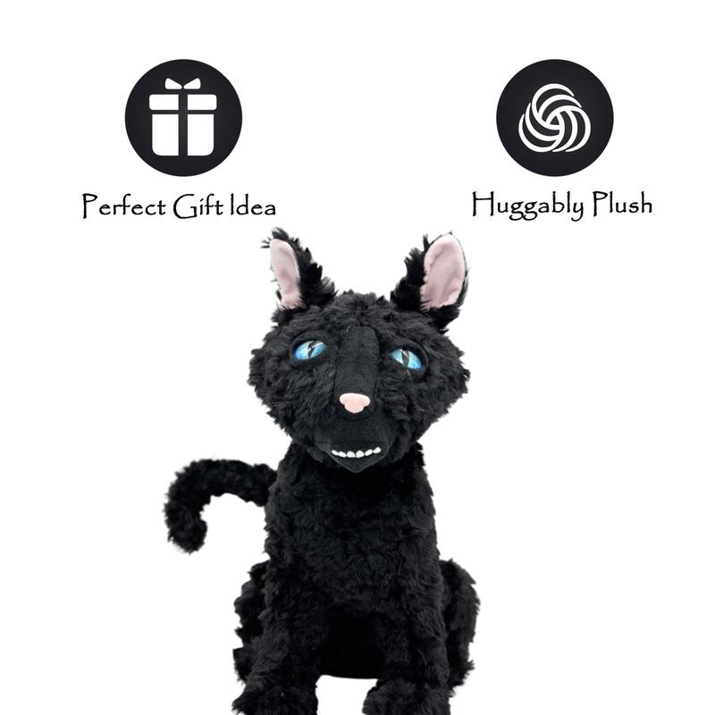 34cm 13.38in Black Cat Plush Toy, Cute Cat Plushie, Stuffed Animal Anime Doll, Desk Ornament, Decorative Toy, Perfect Toy