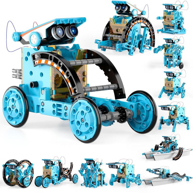 Educational Building Science Experiment Set, 12 in 1 STEM Solar Robot Kit Toys Gifts