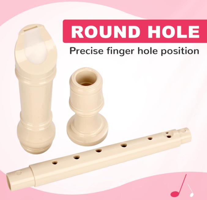 Soprano Recorder Instrument for Kids&Student - German Fingering 8 Hole Flute ABS Descant Recorders for Beginners with Cleaning Rod and Bag, Beige