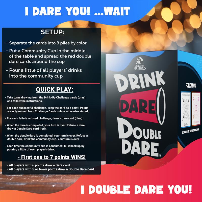 Sibling Solutions Drink, Dare, Double Dare (Naughty Expansion Pack) - The Ultimate Party and Family Games for Hilarious Antics, Daring Challenges & Double The Fun hilarious adult