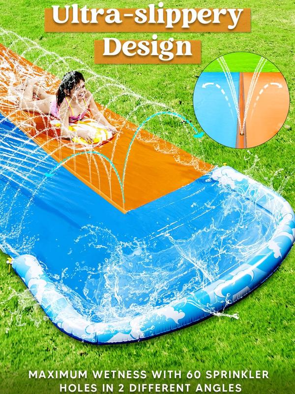 32.5ft Extra Long Water Slide and 2 Inflatable Boards