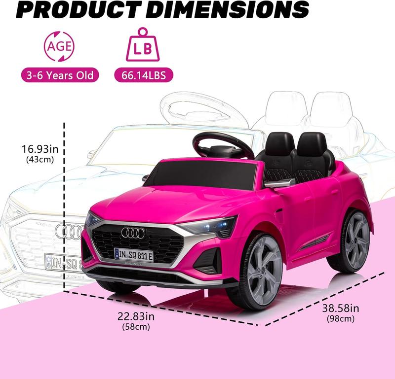 Licensed Audi SQ8 12V Kids Ride-On Car with Remote Control, Dual Drive, Adjustable Speed, Music, LED Lights, Suspension, for Kids Ages 3-6 perfect halloween