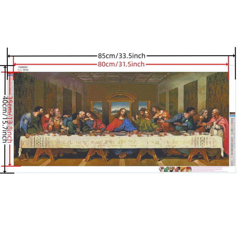 The Last Supper DIY Diamond Art Painting Picture without Frame, DIY The Last Supper Rhinestone Embroidery Craft Set, 1 Set DIY Diamond Arts Painting for Home Wall Decor