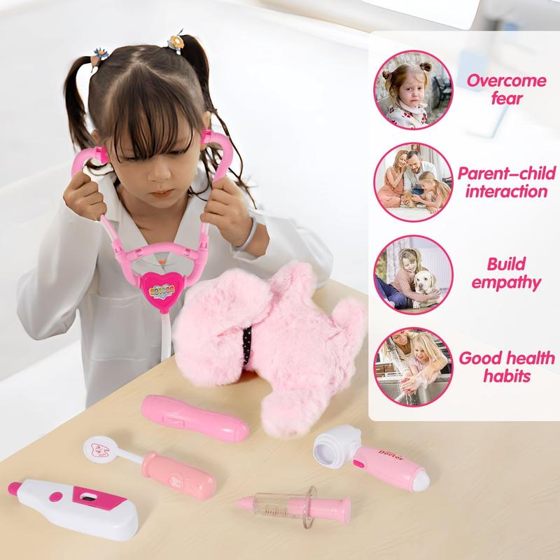 Doctor Kit for Girls Toys Pretend Playset Kit Vet Play Set Gift for Kids  Girls Ages 3-8 Years Old