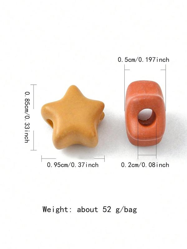 Fashionable Creative Random Color Star Shaped Beads, 1 Pack Cute Acrylic Star Shaped Beads, DIY Jewelry Accessories for Necklace Bracelet Making