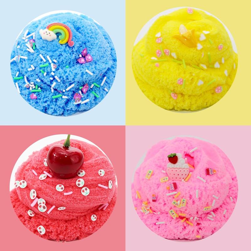 Cloud Slime Set 7 Pieces, Non-stick and Super Soft Stress Relief Toy Scented DIY Slime Rainbow Slime, Toy Gift for Boys and Girls