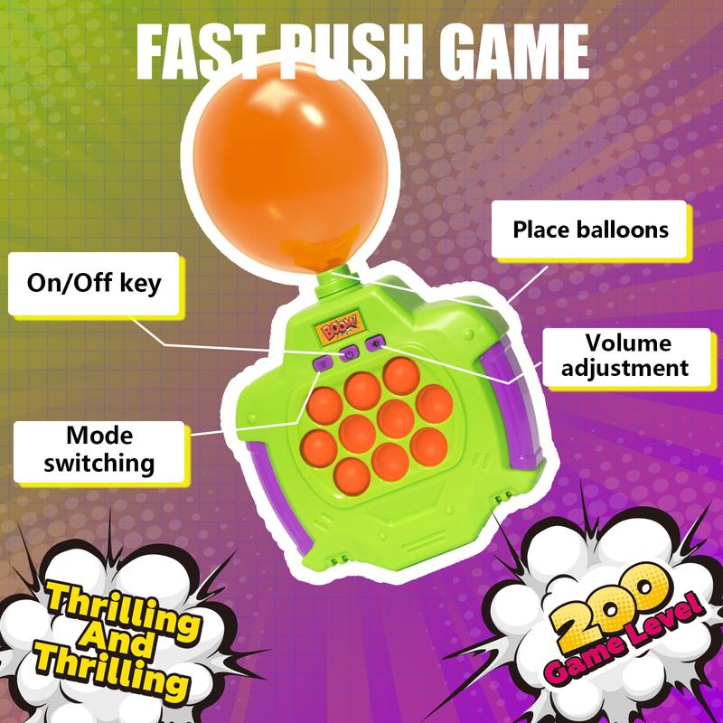 Handheld Balloon Push Game Machine - Fingertip Quick Button Stress Relief Toy for Adults and Children