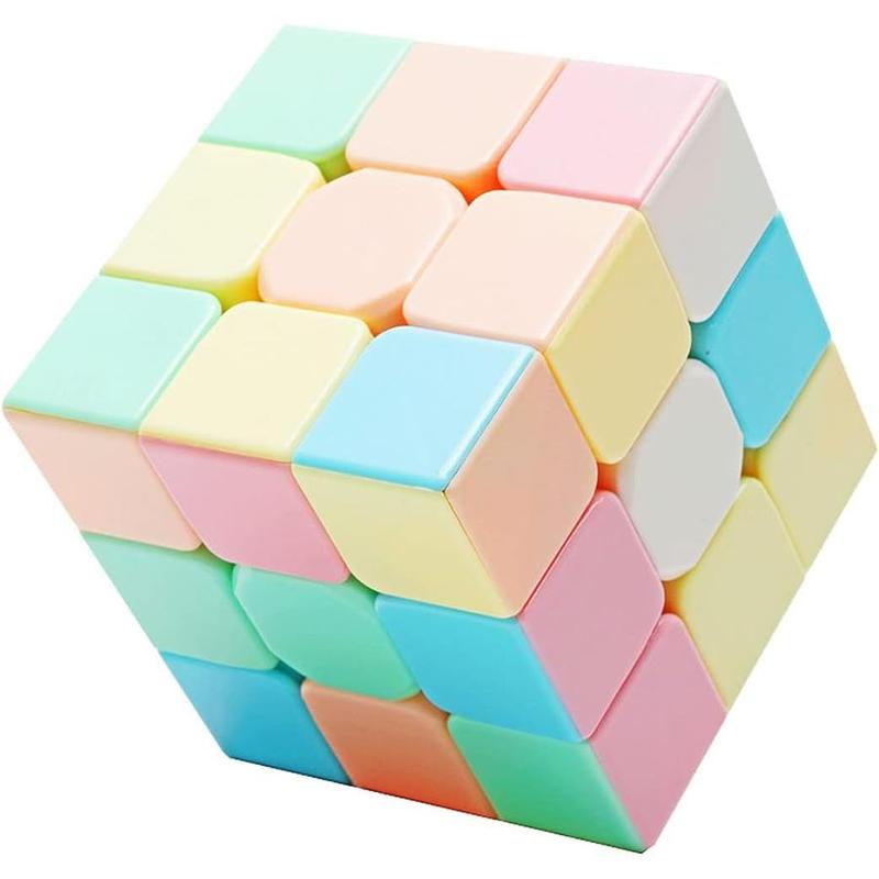 3x3 Macaron Colored Speed Cube, 1 Count Colorful Cube Puzzle Toy, Fun and Stress Relief Toy, Educational Toy for Kids & Adults