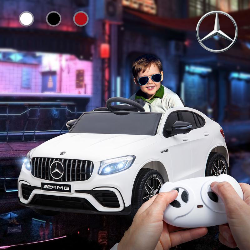 Aosom 12V Mercedes Benz Electric Car for Kids, Kids Ride On Car with Remote Control, Suspension, Lights, Horn, Music, Suspension for 3-6 Years Old