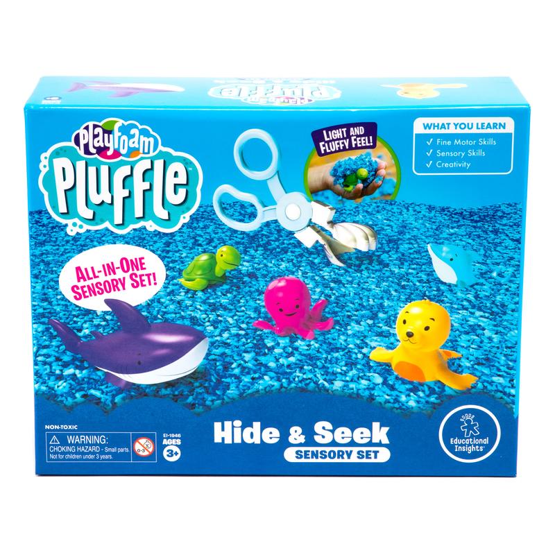 Educational Insights Playfoam Pluffle Ocean Sensory Set with 2 Colors of Playfoam Pluffle, 9 Piece Set, Ages 3+1