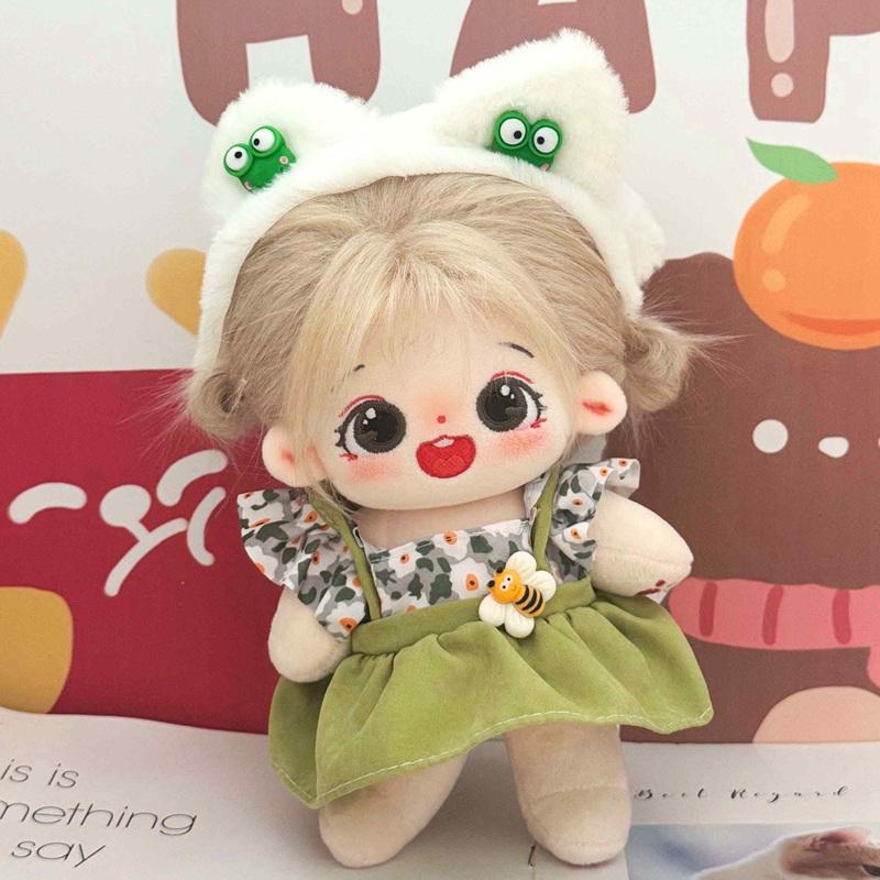 20cm Cute Plush Cotton Idol Doll With Clothes Stuffed Super Star Figure Dolls No Attribute Fat Body Doll Can Change Clothes Gift