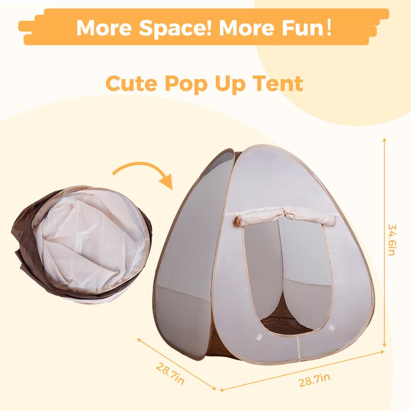 Kids Tent Set, Indoor Outdoor Pretend Play Game, Pop-up Tent Toy Set Birthday Christmas Gift for Toddlers Kids