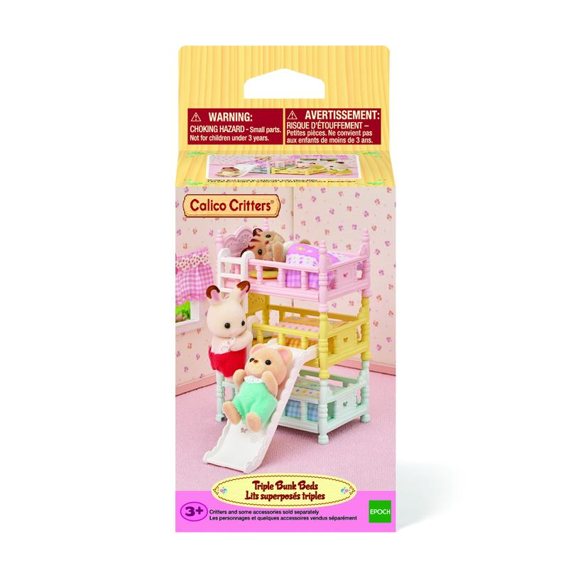 Calico Critters Triple Bunk Beds, Dollhouse Furniture Set