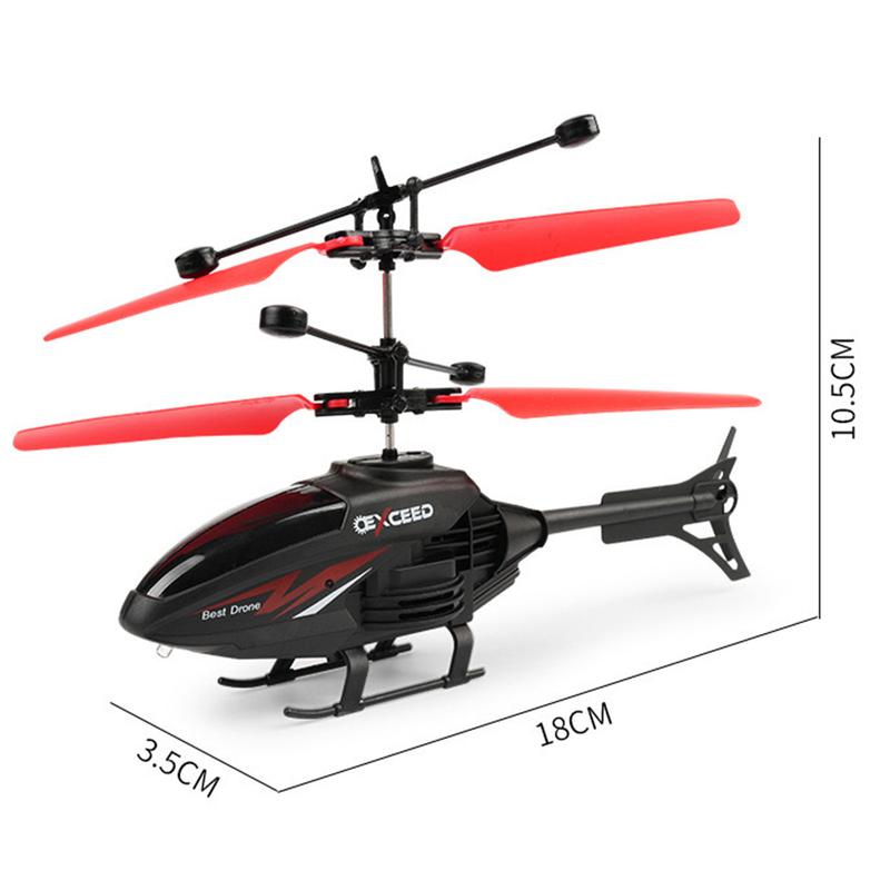 Mini helicopter for adults. Intelligent induction hovering aircraft, four-axis flying toy. A great gift toy for boys and girls. Red.