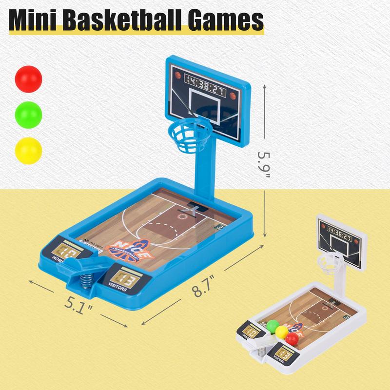 2 Sets of Mini Basketball Game Toys, Tabletop Basketball Shooting Game Desk Games for Office Adult Boys Girls Birthday Gift