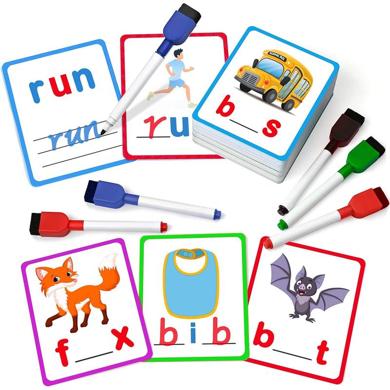 100 Kids Spelling Flashcards, Handwriting Cards Learn to Write Common Words Vocabulary Games for Boys Girls Learning Activities Toys Gifts