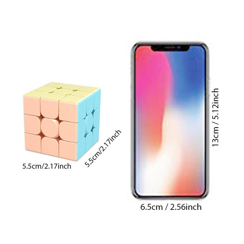 3x3 Macaron Colored Speed Cube, 1 Count Colorful Cube Puzzle Toy, Fun and Stress Relief Toy, Educational Toy for Kids & Adults