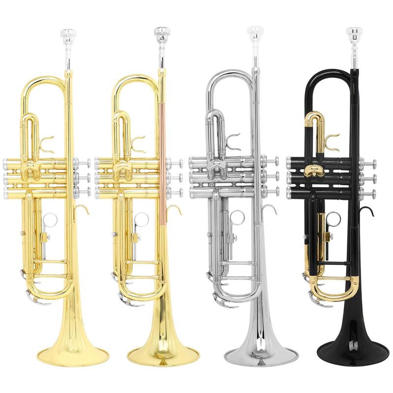 Brass Trumpet, 1 Box Bb Standard Brass Trumpet with Storage Box, Brass Instrument for Beginners, Musical Instrument