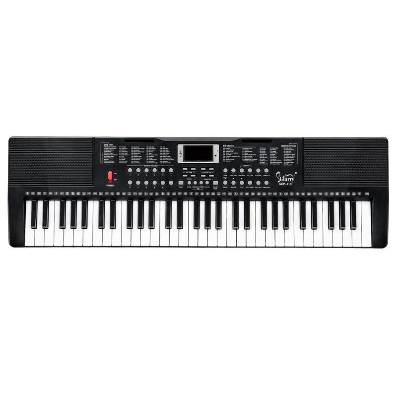 GEP-110 61 Key Keyboard with Piano Stand, Piano Bench, Built In Speakers, Headphone, Microphone, Music Rest, LED Screen, 3 Teaching Modes for Beginners