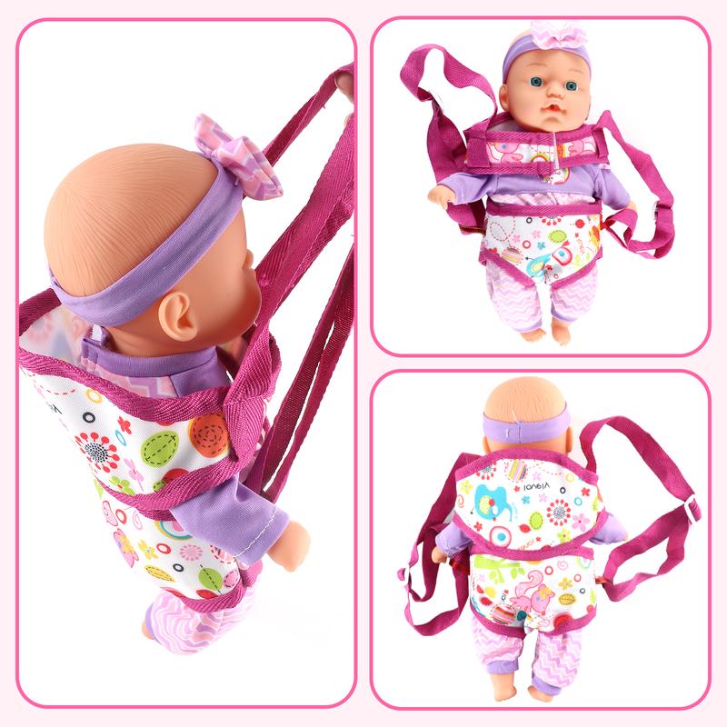 deAO Doll Stroller Nursery Role Play Set with a Variety of Feeding Toy and Play Mat Travel Cot Carrier Stroller and Travel Bag