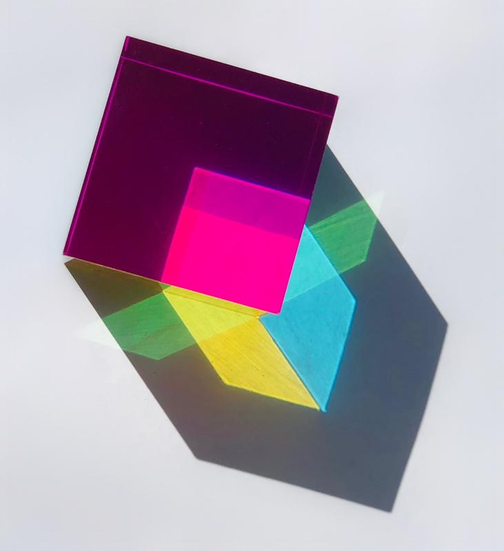The Original CMY Cube - Cyan, Magenta & Yellow Optical Color Cube - Teaches Subtractive Color Mixing - Educational STEAM & Sensory Tool