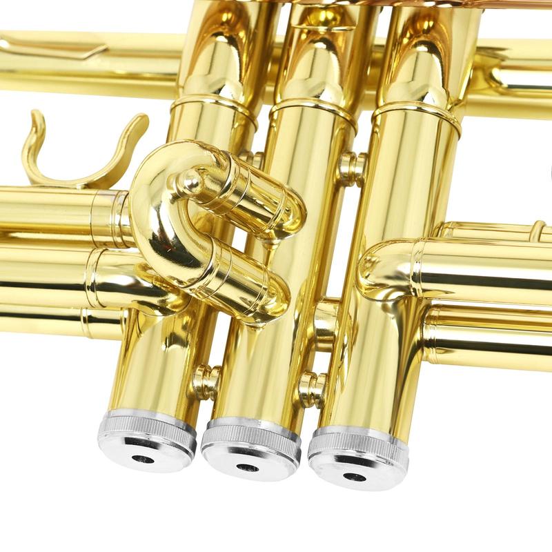 Brass Trumpet, 1 Box Bb Standard Brass Trumpet with Storage Box, Brass Instrument for Beginners, Musical Instrument