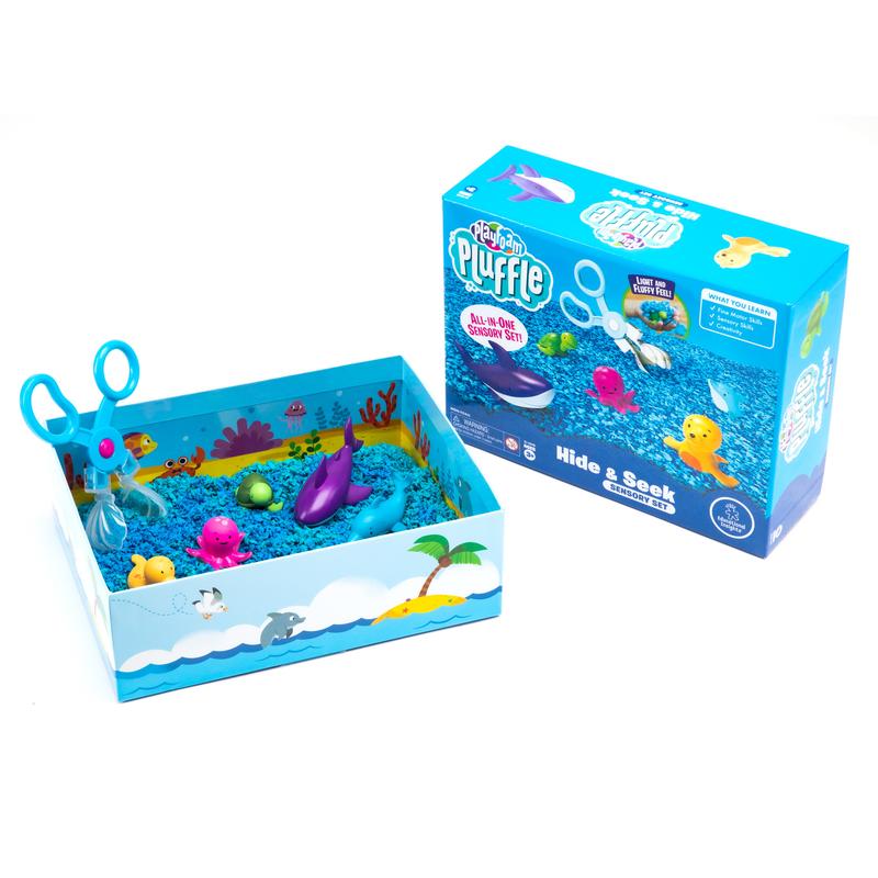 Educational Insights Playfoam Pluffle Ocean Sensory Set with 2 Colors of Playfoam Pluffle, 9 Piece Set, Ages 3+1