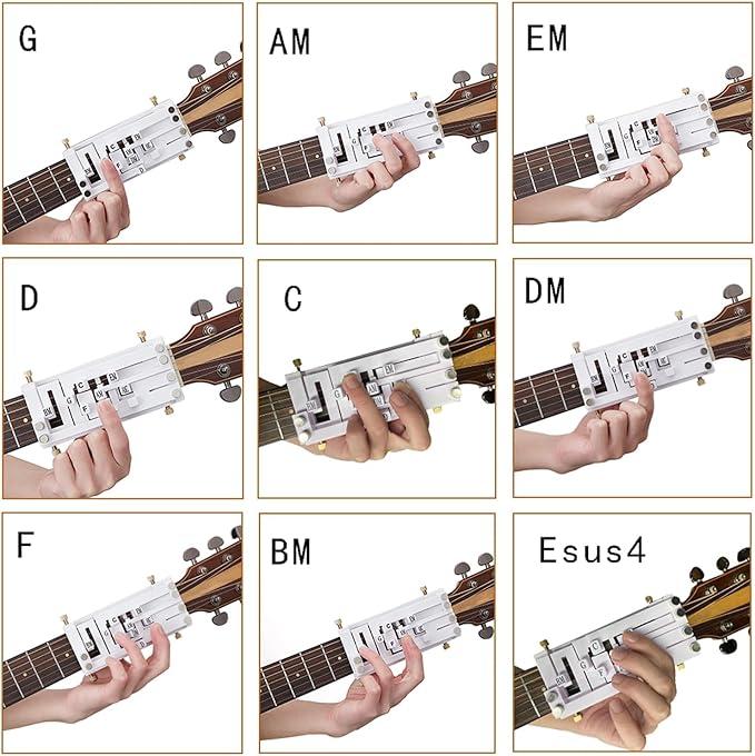 Guitar Chord Presser, Guitar Virtuoso Chord Presser, Guitar Chord Trainer Guitar Learning Tools, Guitar Assistant Practical Teaching Tool for Beginners Guitar Learning Tool Accessories，guitar accessories Guitar Chord