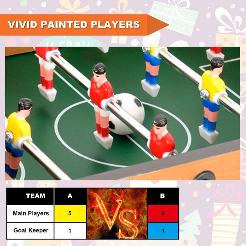 Table Football & Mini Balls, 1 Count Table Soccer & 2 Counts Balls, Parent-child Competitive Board Game, Indoor Recreation Equipment for Kids & Adults, Gaming Accessories, Party Supplies