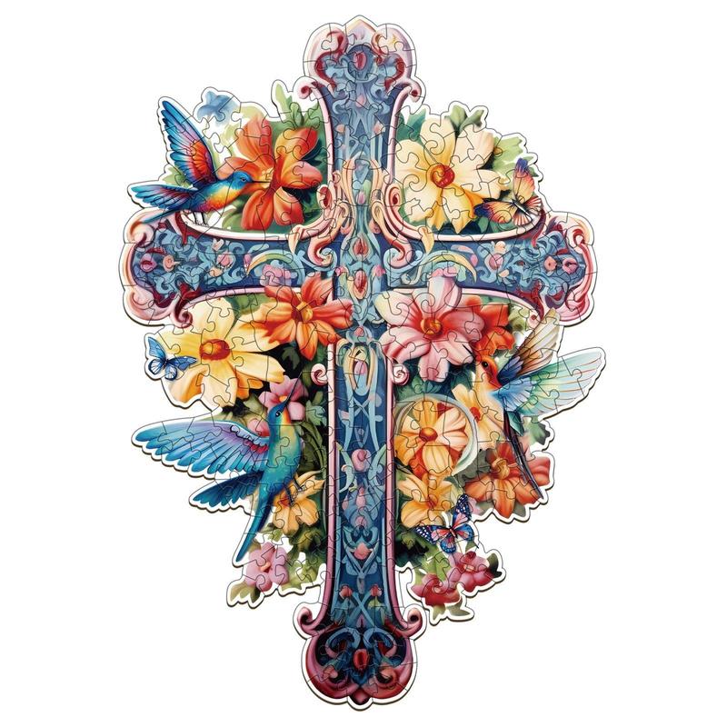 Blessing Cross-1 Wooden Jigsaw Puzzle - Educational Toy for Children and Adults