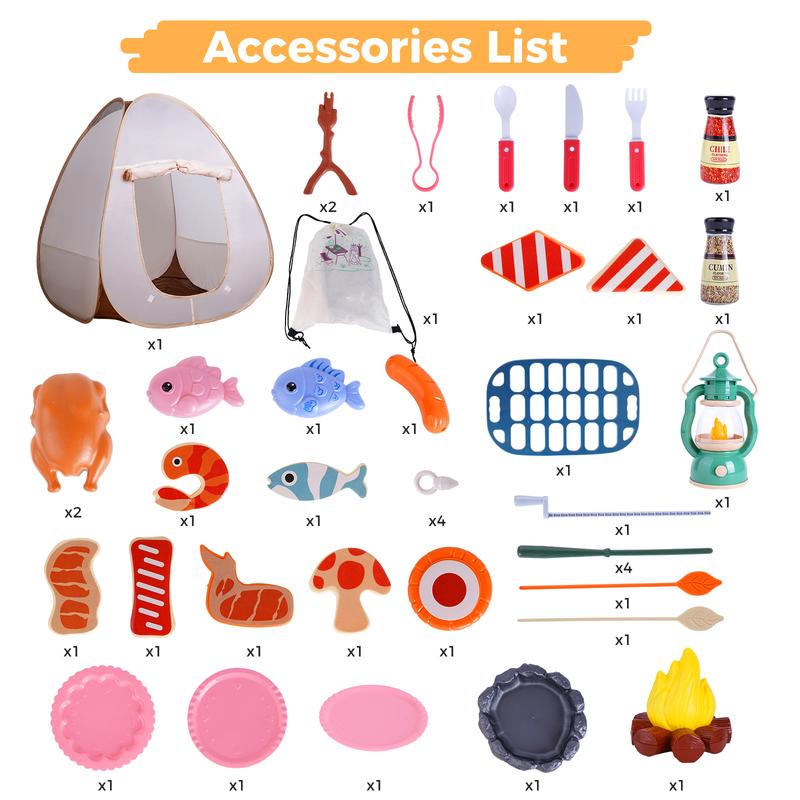 Kids Tent Set, Indoor Outdoor Pretend Play Game, Pop-up Tent Toy Set Birthday Christmas Gift for Toddlers Kids